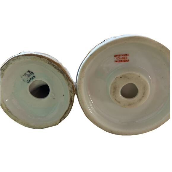 VTG Occupied Japan Porcelain Figurines Man Playing Music 1940s 50s GOLD Trim - Picture 12 of 16